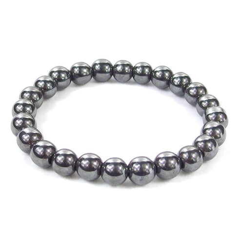 Hematite Beaded Crystal Bracelet
